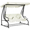 Outsunny 3-seat Outdoor Patio Swing Chair, Converting Flat Bed, Canopy Swing With Adjustable Shade, 