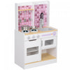 Qaba Play Kitchen, Kids Kitchen Playset With Realistic Lights & Sounds, Sink, Oven, Stove, Pretend P