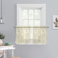 Habitat Limoges Ivory Sheer Rod Pocket Curtain Tiers - 55 x 24