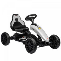 Aosom Pedal Go Kart For Kids, Pedal Powered Ride-On Car With Swing Axle, Adjustable Bucket, Handbrak