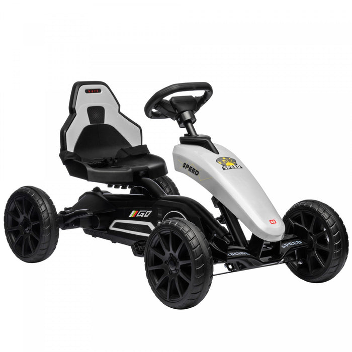 Aosom Pedal Go Kart For Kids, Pedal Powered Ride-On Car With Swing Axle, Adjustable Bucket, Handbrak