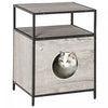 Pawhut Wooden Cat House Kitty Shelter Bed With Washable Cushion And Open Shelf, Grey, 19\" X 15.75\" X