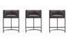 Cosmopolitan Mid-Century Modern Metal Upholstered Counter Stool in Graphite - Set of 3 Bar Stool 