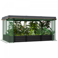 Outsunny Galvanized Raised Garden Bed With Crop Cage And Shade Cloth