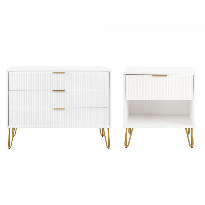 Dumbo Modern 2-Piece Dresser Set in White 