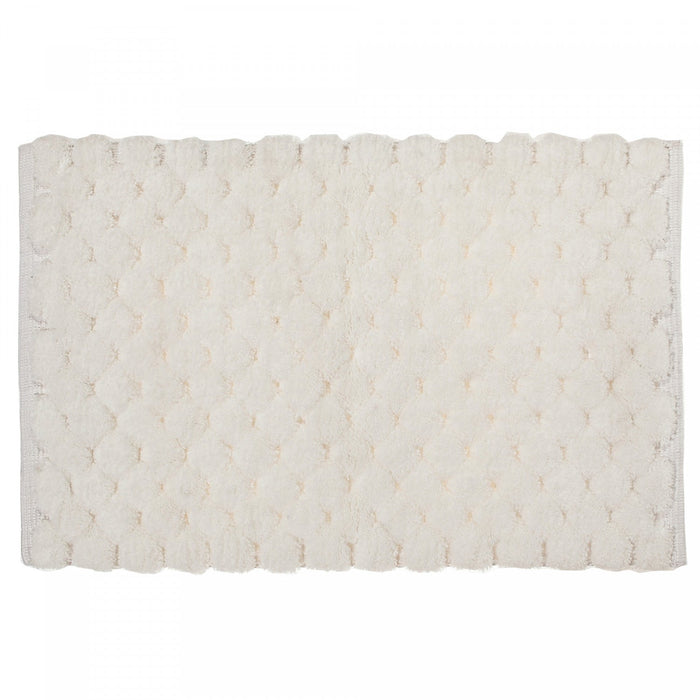 Handwoven Pompom Bathmat White 20 x 32 Bathmat
