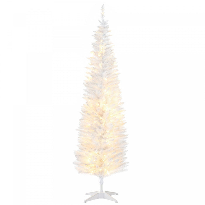 Homcom 6' Prelit Artificial Christmas Tree With Warm White Led Lights