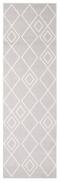 Kenza Grey Machine Washable Area Rug - 2'6\" x 8'0\"