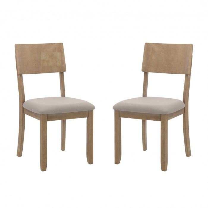 Jorissen Grey Linen-Look Fabric Dining Chair - Set of 2