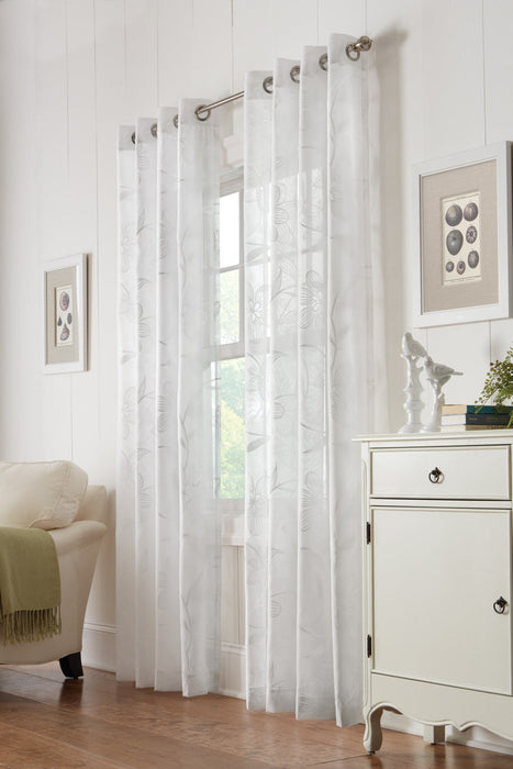 Angelina White Grommet Curtain Panel - 54\" X 84\"