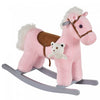 Qaba Kids Plush Ride-on Rocking Horse With Bear Toy, Children Chair With Soft Plush Toy & Fun Realis