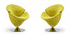 Tulip Modern Velvet Swivel Lounge Chair in Green - Set of 2 