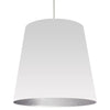 Dainolite Oversized Drum 1 Light Pendant XLarge White/Silver Shade Lamp