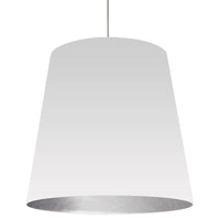 Dainolite Oversized Drum 1 Light Pendant XLarge White/Silver Shade Lamp