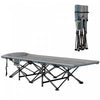 Outsunny Camping Cot With Cushion, Portable Folding Bed, Grey