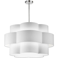 Dainolite Phlox 4 Light Chandelier Polished Chrome White Shade Lamp