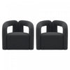 Darian Modern Boucle Lounge Chair in Black - Set of 2 