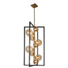 Dainolite Glasgow 9 Light Pendant Matte Black/Vintage Bronze Finish Champagne Glass Lamp