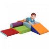 Soozier 7 Pieces Soft Play Foam Climbing Blocks, Indoor Modular Kids Play Toys, Lightweight Interactive Set For Climbing, Crawling, Sliding For Baby Preschooler, Dark Colour