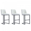 Serena Modern Metal Upholstered Barstool in White - Set of 3 Bar Stool 