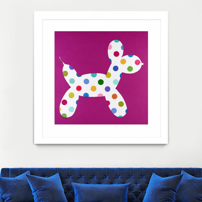 \"Dottie\" Matted and Framed White 30x30 Wall Art