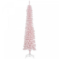 HOMCOM 7' Artificial Christmas Tree with Realistic Branches Pink