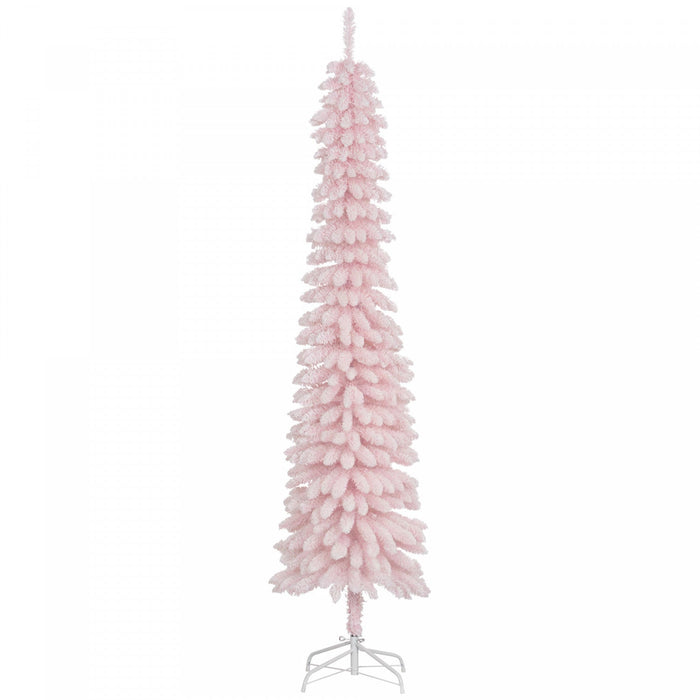 HOMCOM 7' Artificial Christmas Tree with Realistic Branches Pink
