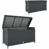 Outsunny 165 Gallon Outdoor Storage Deck Box With Liner, Gas Strut & Wheels