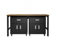 Fortress Modern 3-Piece Garage Set in Charcoal Gray Garage Storage