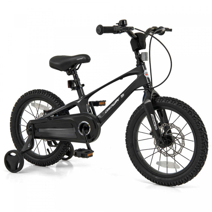 Costway 16" Kid's Bike With Adjustable Handlebar & Saddle Dual Disc Brakes Black