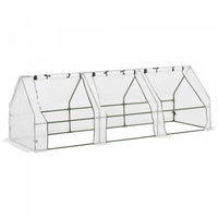 Outsunny 9' X 3' X 3' Portable Tunnel Greenhouse Outdoor Garden Mini With Large Zipper Doors & Water