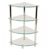 Lexi 4-tier Chrome Corner Frosted Glass Stand Shelves