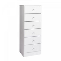 Astrid Kids 6-Drawer Tall Chest - White
