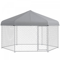 Pawhut Outdoor Dog Kennel Dog Run With Waterproof, Uv Resistant Cover For Medium And Large Sized Dog