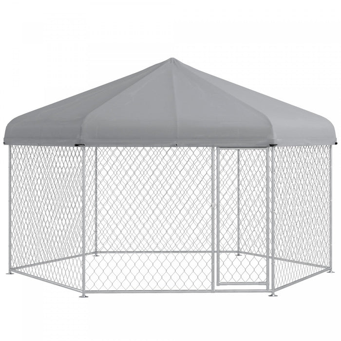 Pawhut Outdoor Dog Kennel Dog Run With Waterproof, Uv Resistant Cover For Medium And Large Sized Dog