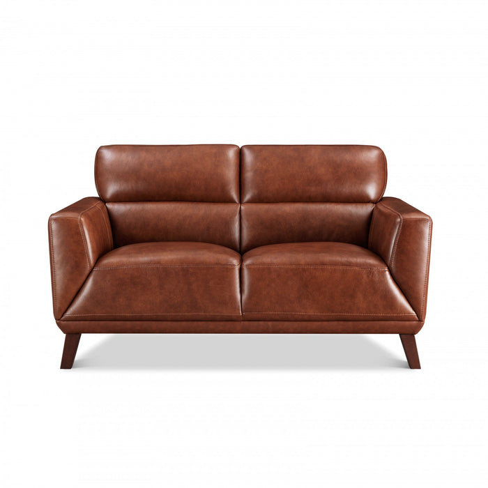 Hydeline Jake Leather Loveseat - Brown 