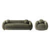 Tribeca Mid-Century Modern 2-Piece Sofa Set in Olive Green 