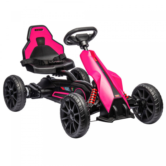 Aosom Electric Powered Ride-On Go Kart, 12v Outdoor Racer Car For Kids, With Forward Backward, Adjus