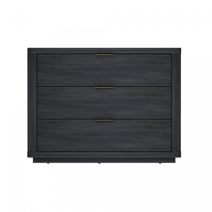 Evelyn Modern 32\" Nightstand in Charcoal Gray (3-Drawer) 