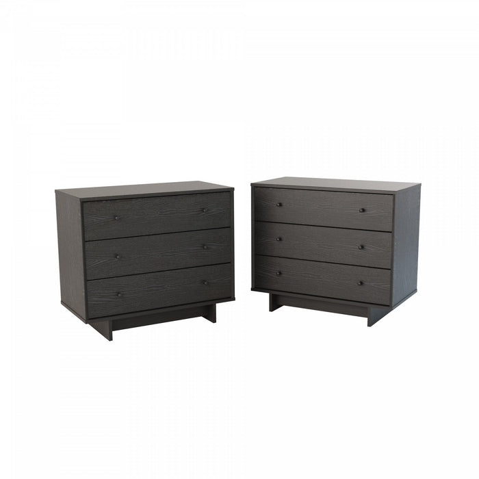 Finnley 3-drawer Nightstand - Black Oak 