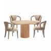 Hathaway and Palmer Modern Industry Chic 5-Piece Dining Set in Ivory and Natural Dining Room Set 