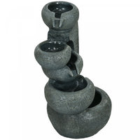 Outsunny 5-tier Bowl Outdoor Fountain W LED Lights Resin Waterfall Fountain