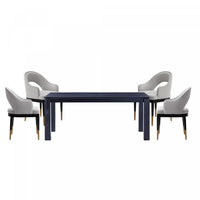 Carrington and Rockaway Modern Industry Chic 5-Piece Dining Set in Light Gray and Black 