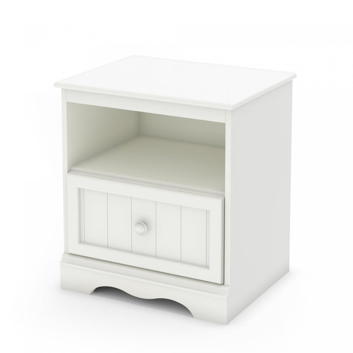 Savannah 1-drawer Nightstand - End Table With Storage - Pure White 
