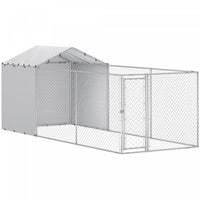 Pawhut Outdoor Dog Kennel With Waterproof & Uv-resistant Cover, Dog Run With Secure Lock For Small Medium Large Dogs, 19.7' X 7.5' X 7.5'