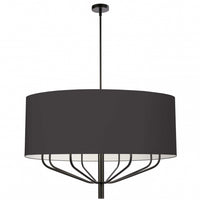 Dainolite Eleanor 8 Light Chandelier Matte Black Black/White Shade Lamp