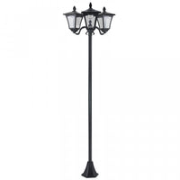 Outsunny Triple Solar Lamp Post Garden Solar-powered LED Street Vintage Light Style Outdoor Light Wa