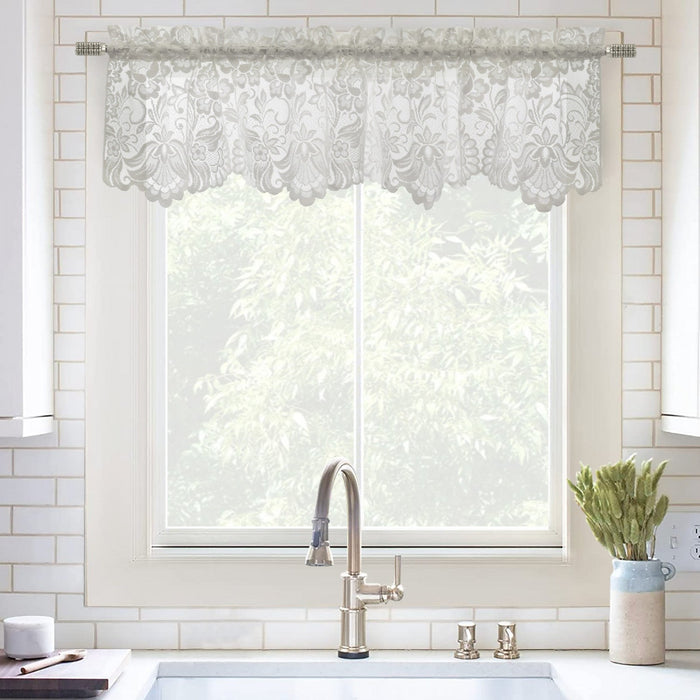 Habitat Limoges White Sheer Rod Pocket Flat Valance - 55 x 15