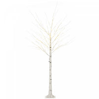 Homcom 6ft Artificial White Birch Tree For Indoor Covered Outdoor