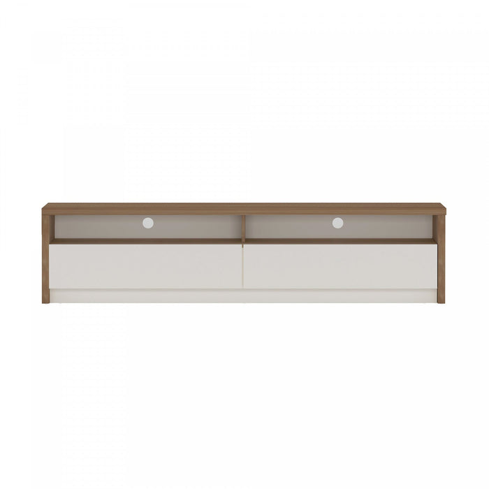 Duncan Contemporary Modern 70\" TV Stand in Maple and Off White 